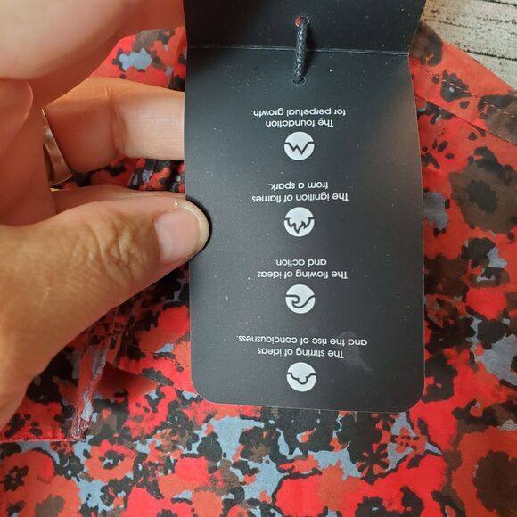 Element Short Sleeve Button Up Red Splatter Shirt Size Large NWT - Picture 4 of 8